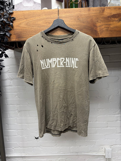 SS2005 Number (N)ine ‘Nightcrawler’ Shotgun Distressed Brown Led Zepplin Tribunal Logo T-Shirt