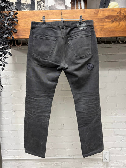 AW2004 Number (N)ine ‘Give Peace a Chance’ Black Patchwork Skinny Jeans