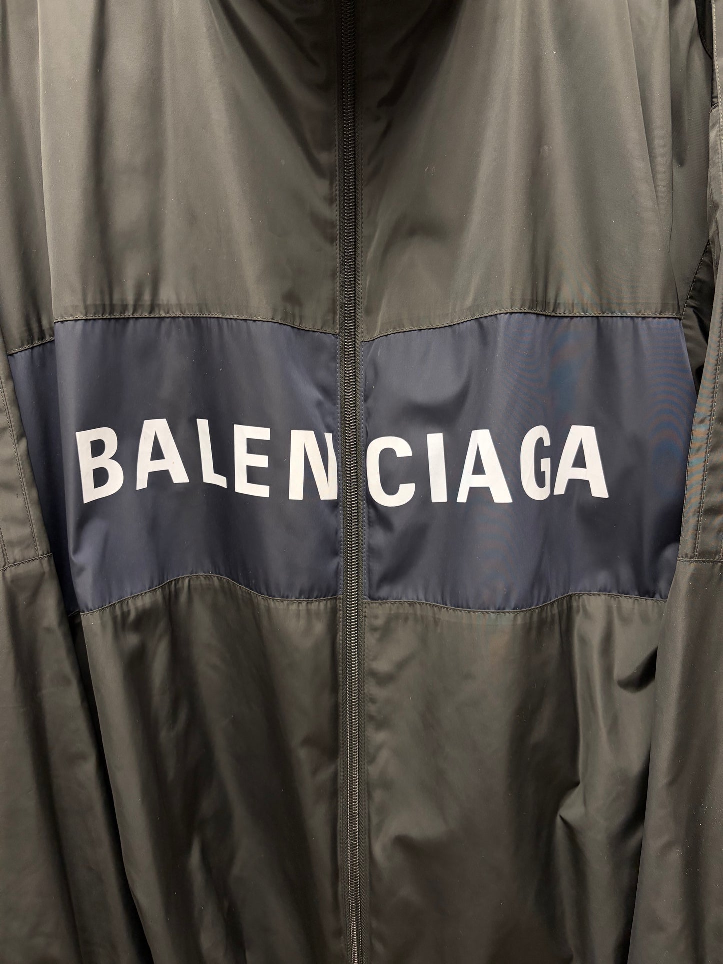 Balenciaga Black/Blue Basic Logo Windbreaker