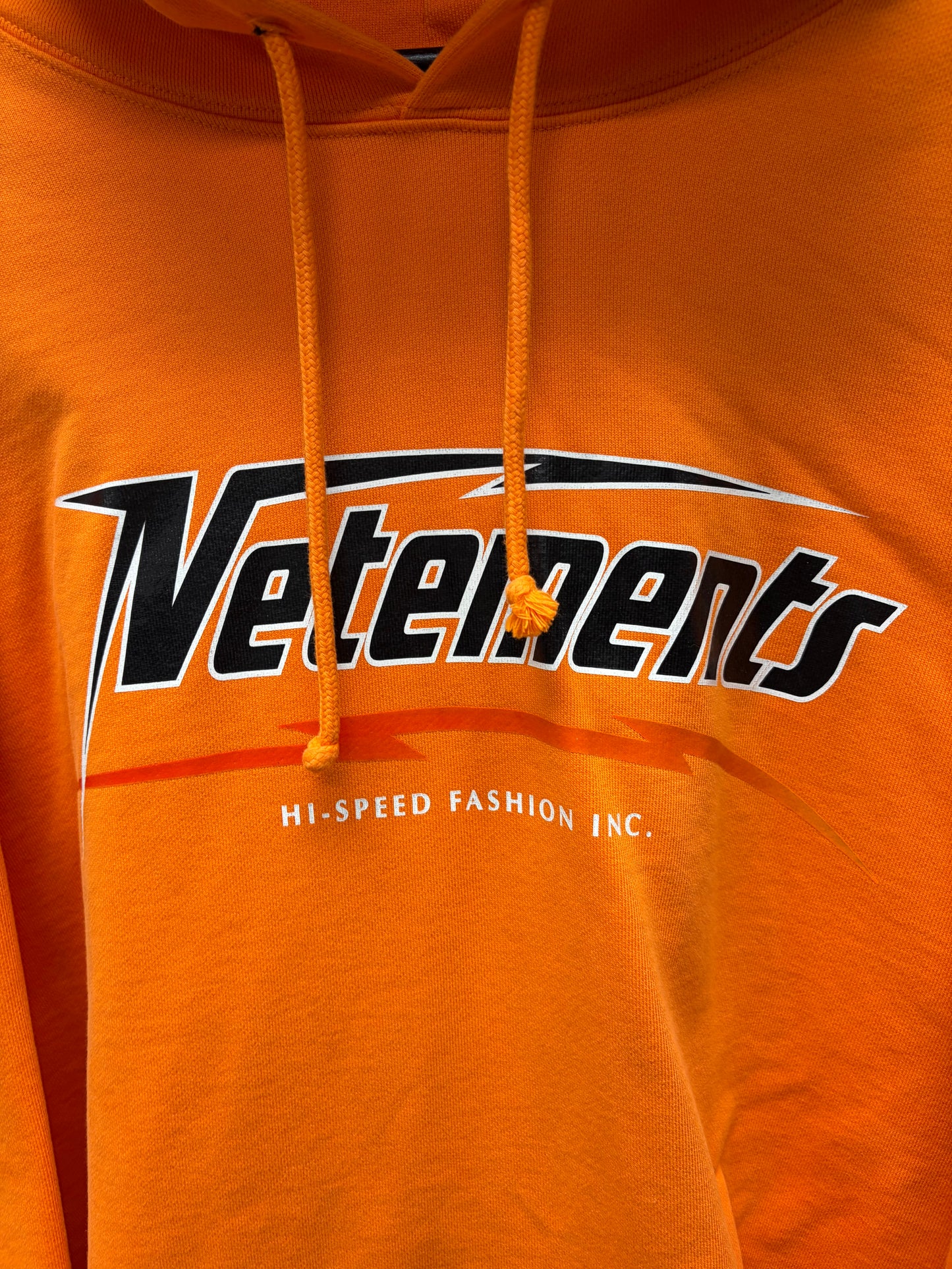 SS2023 Vetements ‘Hi-Speed’ Black/Orange Logo Pullover Hoodie