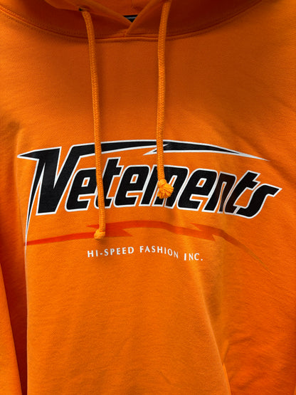 SS2023 Vetements ‘Hi-Speed’ Black/Orange Logo Pullover Hoodie