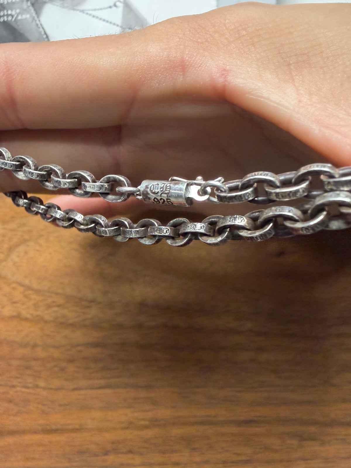 Chrome Hearts 17in .925 Silver ‘Paper Chain’ Necklace