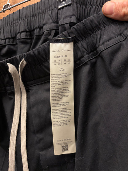 Rick Owens ‘Pod’ Drop Crotch Black Drawstring 3/4 Length Shorts