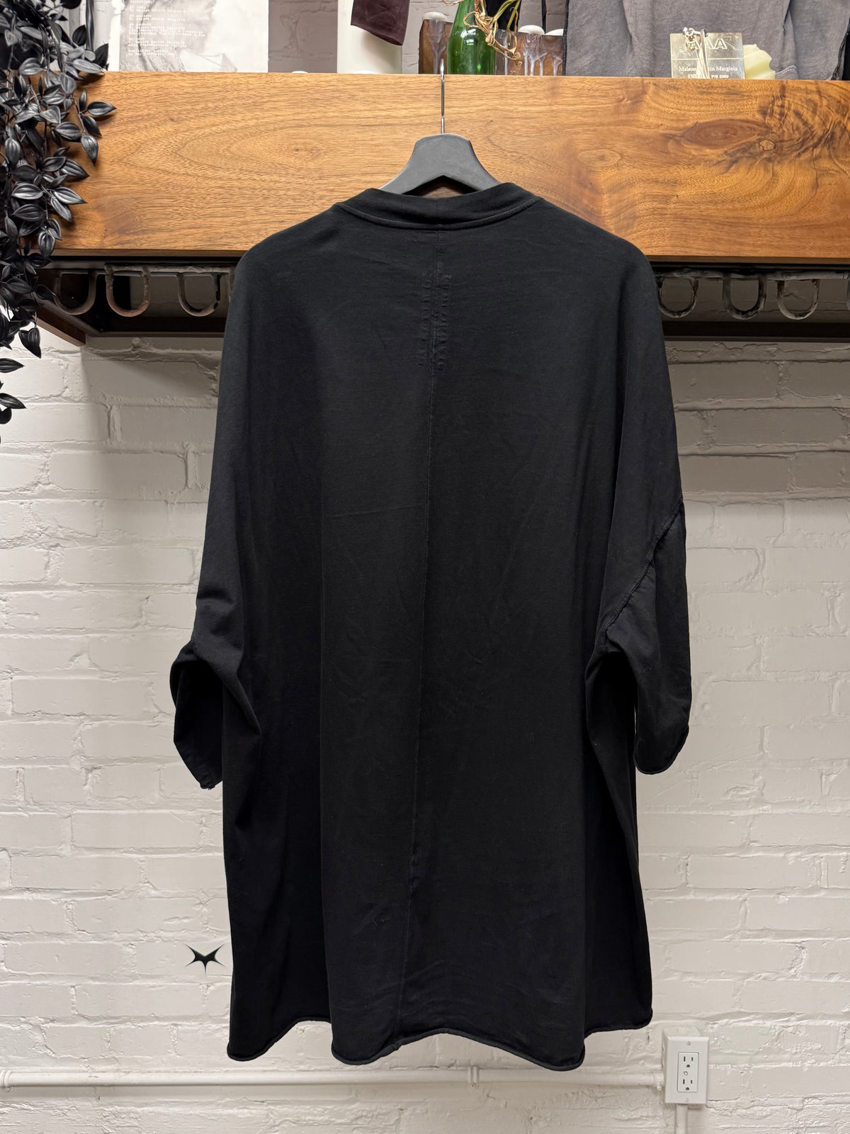 SS2023 Rick Owens ‘Edfu’ Black ‘Tommy’ Oversized Cotton T-Shirt