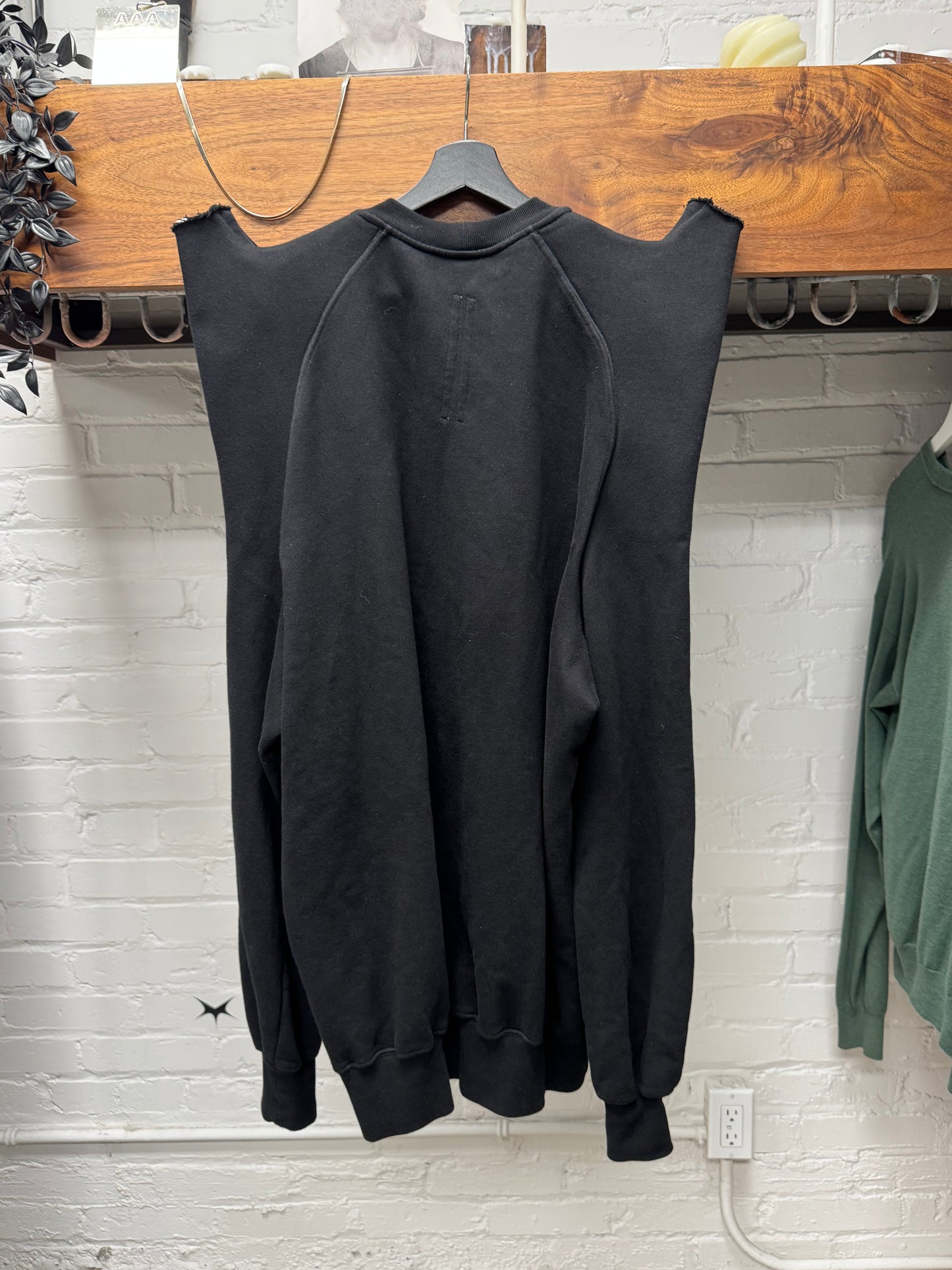 SS2024 Rick Owens ‘Lido’ Pagoda Horned Tec Shoulder Sweatshirt
