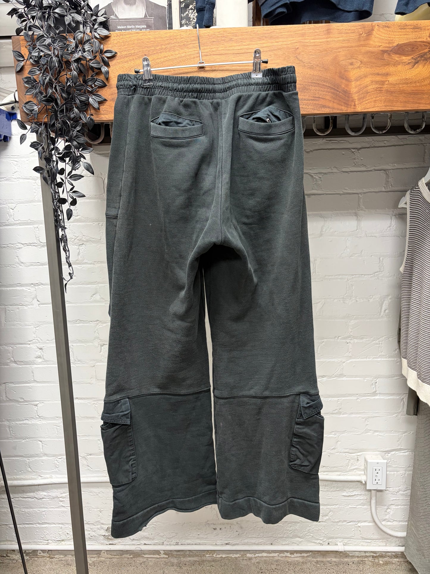Entire Studios ‘Soot Black’ Utility Cargo Wide Leg Sweatpants