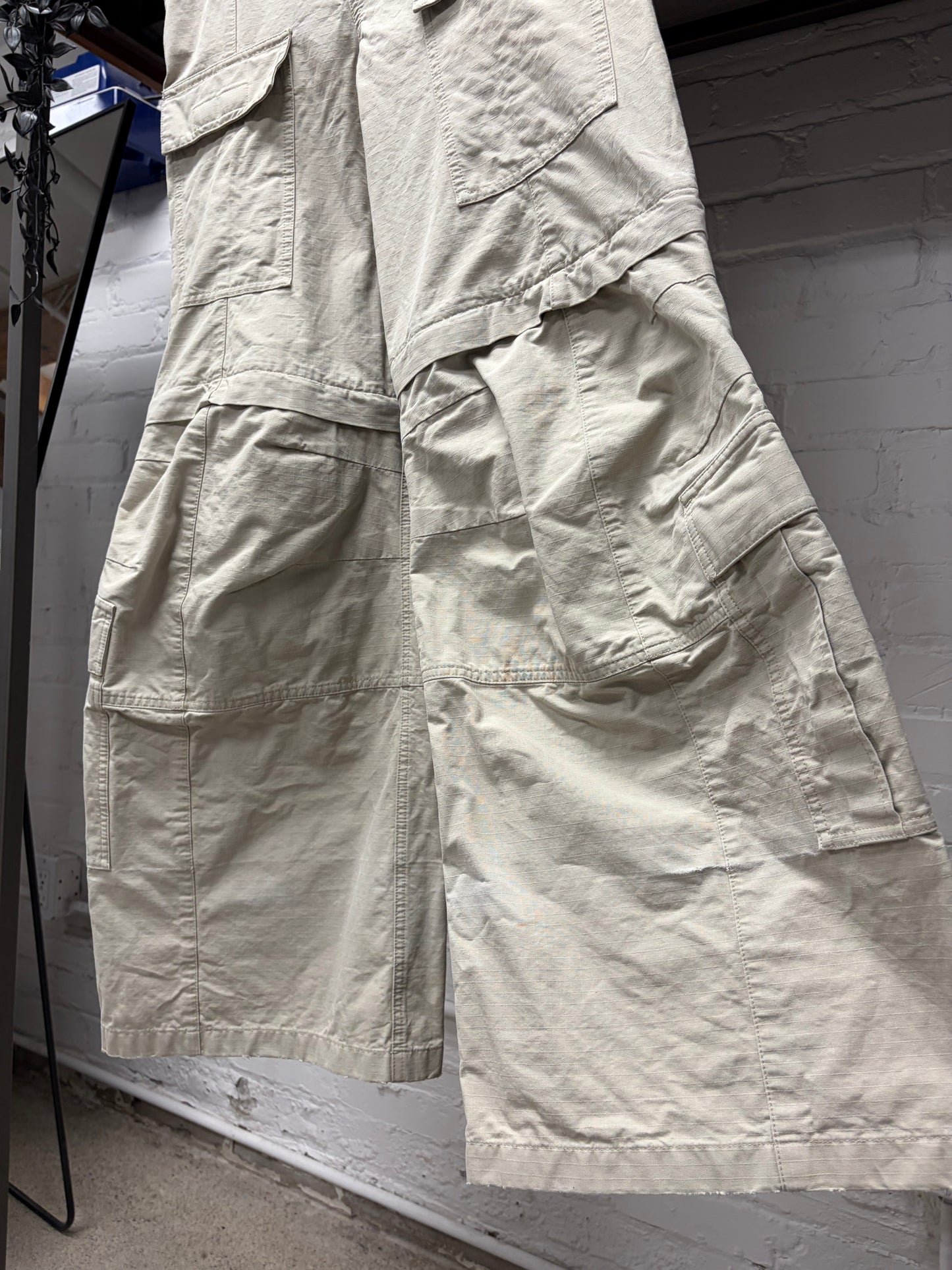 2023 Balenciaga Grey Ripstop ‘Convertible’ Flared Leg Cargo Pants