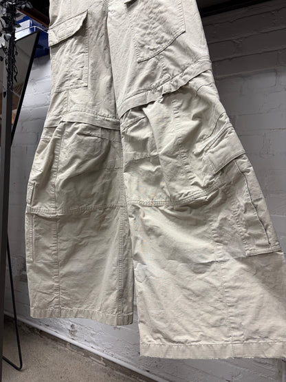 2023 Balenciaga Grey Ripstop ‘Convertible’ Flared Leg Cargo Pants