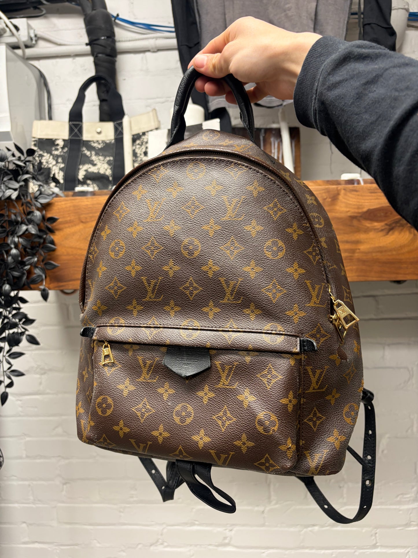 Louis Vuitton ‘Palm Springs’ MM Leather Monogram Backpack
