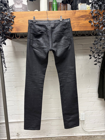 AW2007 Dior Homme by Hedi Slimane ‘Navigate’ Waxed Black Skinny Jeans
