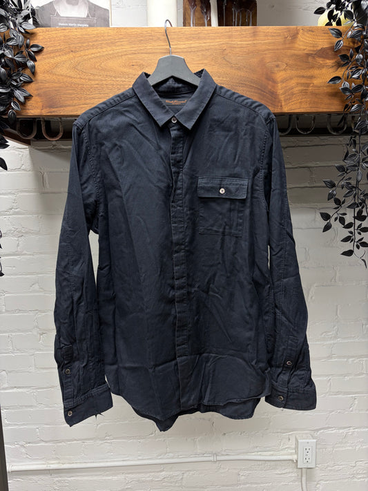 SS2007 Undercover ‘Purple’  Embroidered U Logo Black Button Up Shirt