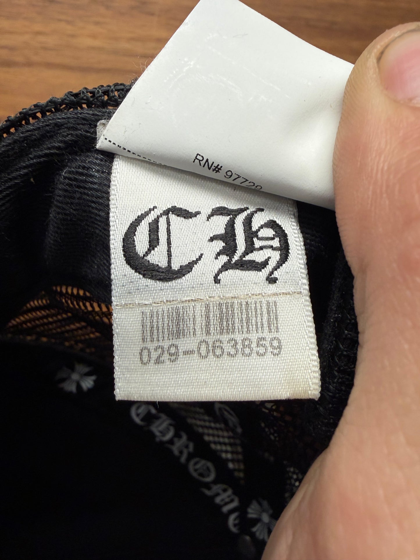 Vintage Chrome Hearts ‘Plus Cross’ Faded Black Trucker Hat
