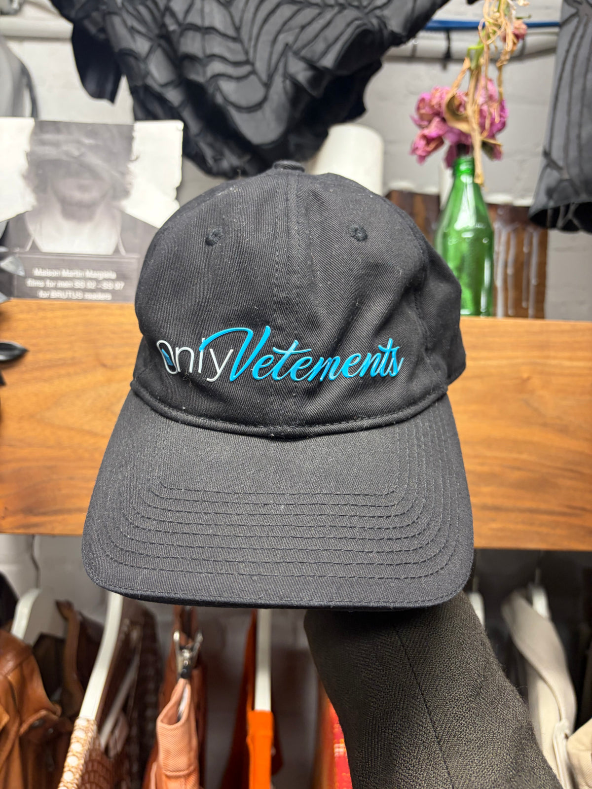 Vetements ‘Onlyfans’ Embroidered Logo Black/Blue Baseball Cap