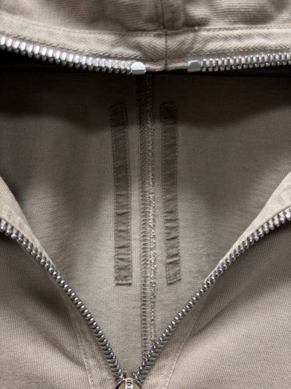 Rick Owens ‘Gimp’ Dust Brown Full-Zip Up Hoodie