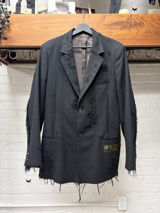 Doublet 1/79 Damaged Wool Distressed Blazer