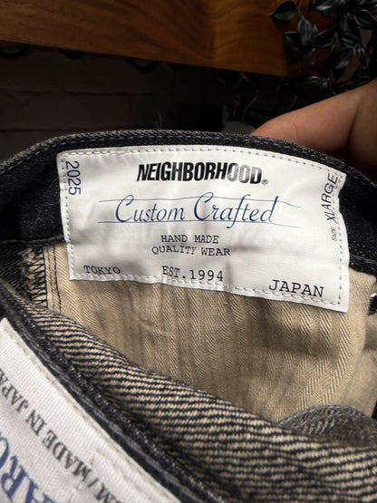 2025 Neighbourhood ‘252 DP-WIDE’ Washed Black Selvedge Denim