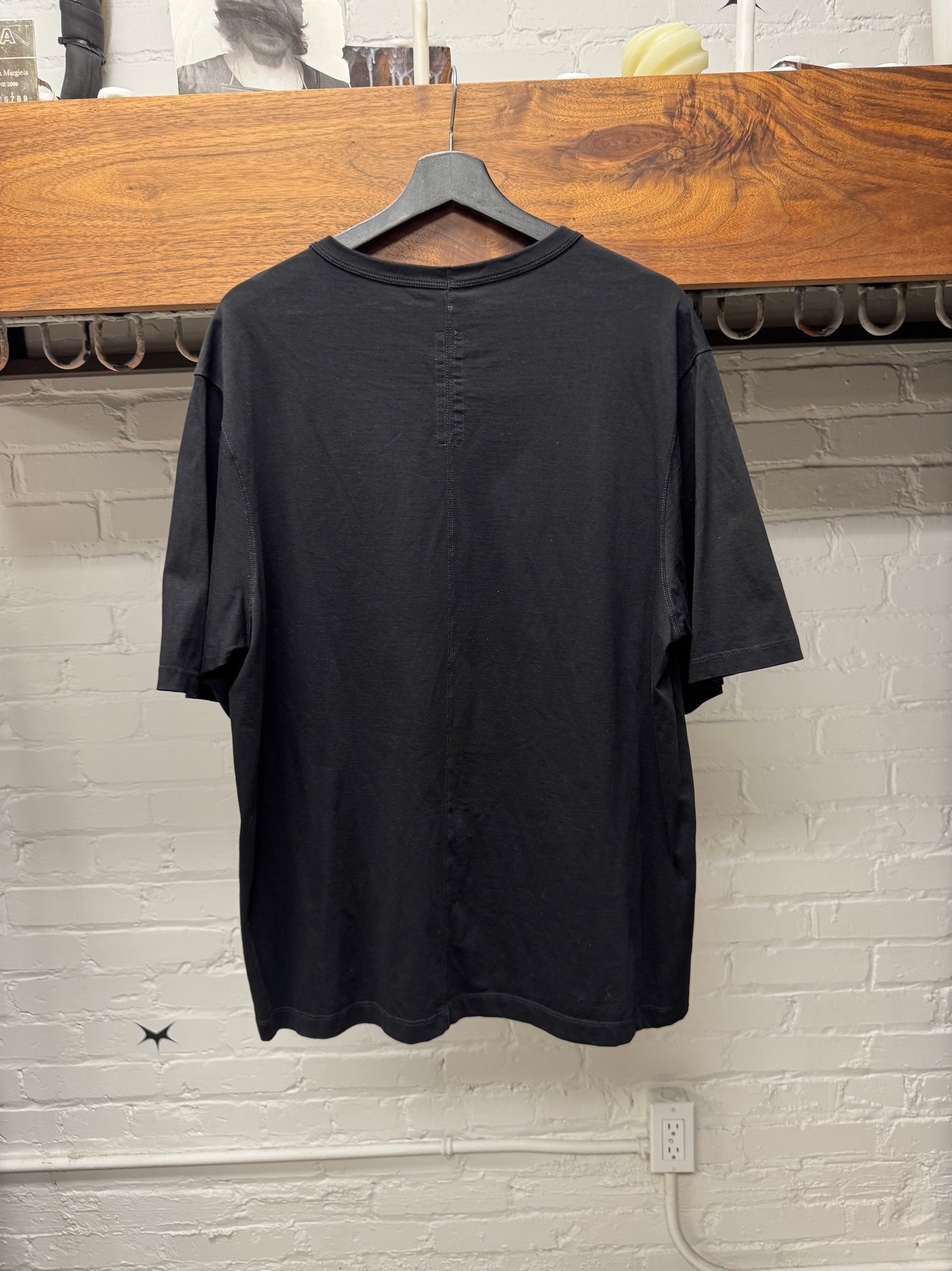SS2025 Rick Owens ‘Hollywood’ Black Cotton Boxy Cut T-Shirt