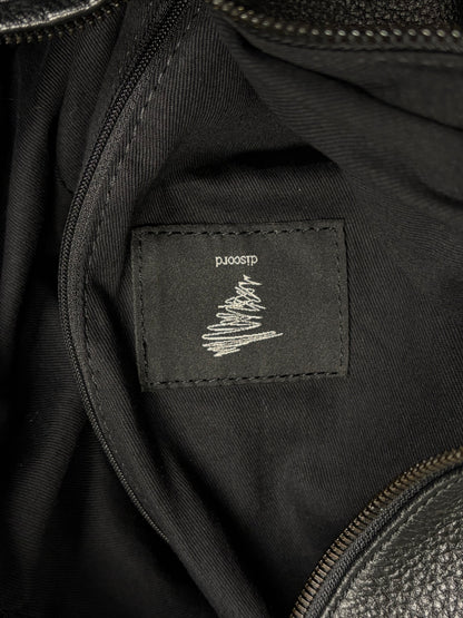 Yohji Yamamoto ‘Discord’ Embossed Black Leather Sling Backpack