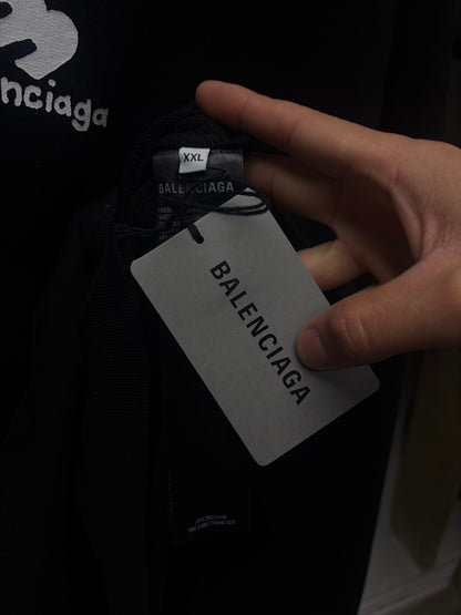 2022 Balenciaga ‘3B Logo’ Black/White Pullover Hoodie
