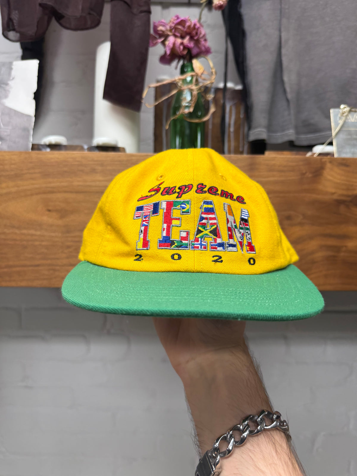 SS2020 Supreme Team ‘6 Panel’ Yellow Strap-Back Hat