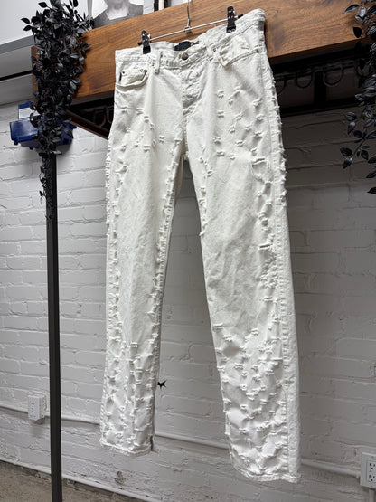 Roberto Cavalli ‘Cut/Slash/Pull’ Inspired White Skinny Jeans