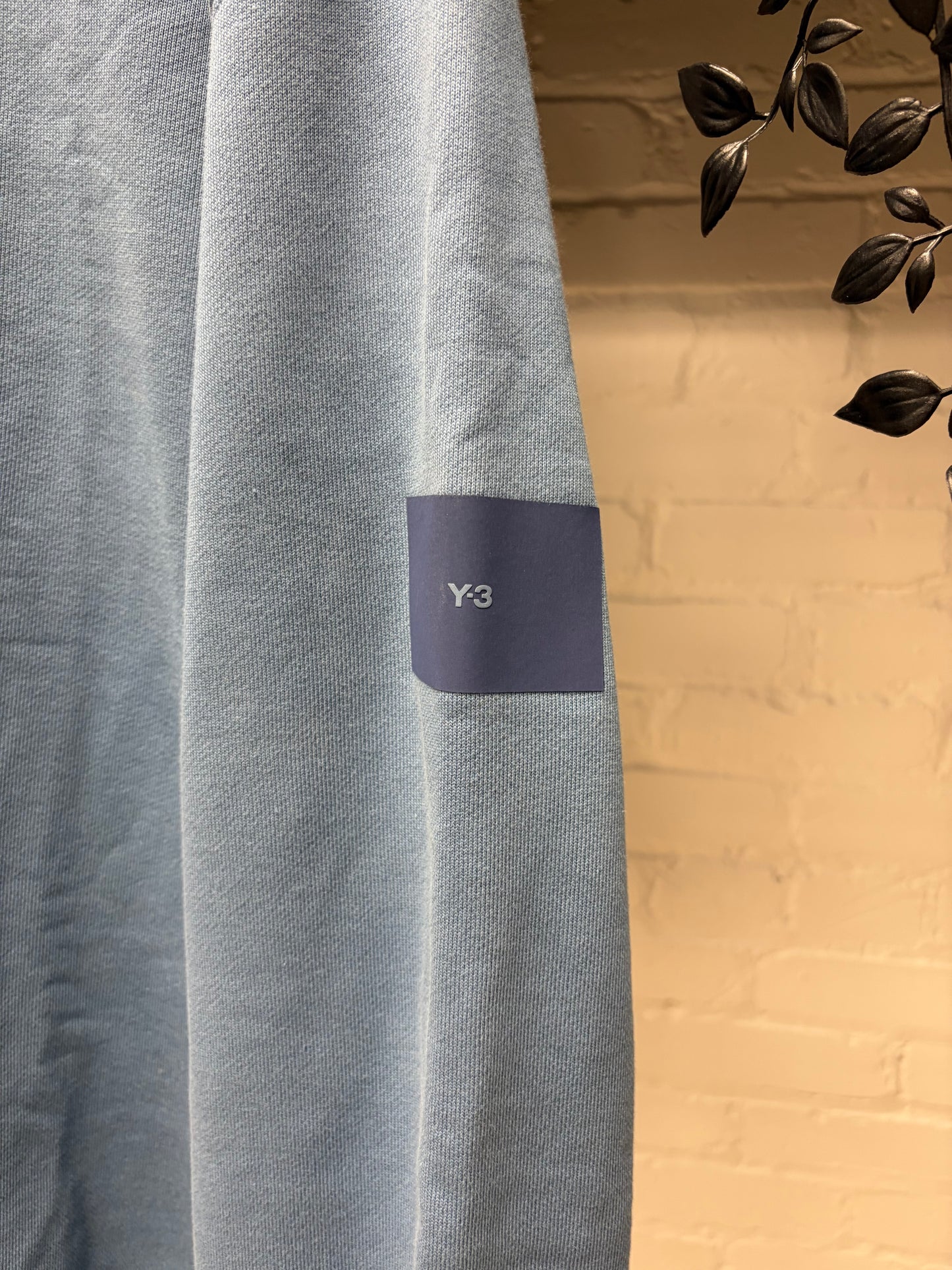 Y-3 by Yohji Yamamoto Blue ‘Badge Logo’ Crewneck Sweatshirt