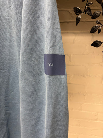 Y-3 by Yohji Yamamoto Blue ‘Badge Logo’ Crewneck Sweatshirt