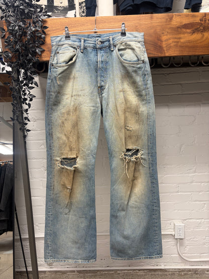 Acne Studios ‘2021M’ Dirt Washed Blue Flared Leg Denim