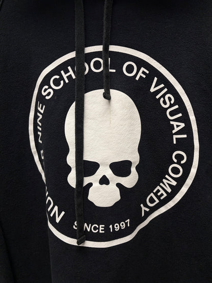 Number Nine ‘School of Visual Comedy’ Black Skull Logo Hoodie