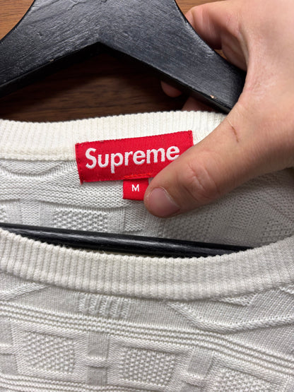 SS2014 Supreme Cream White ‘Jacquard’ Knit Sweater