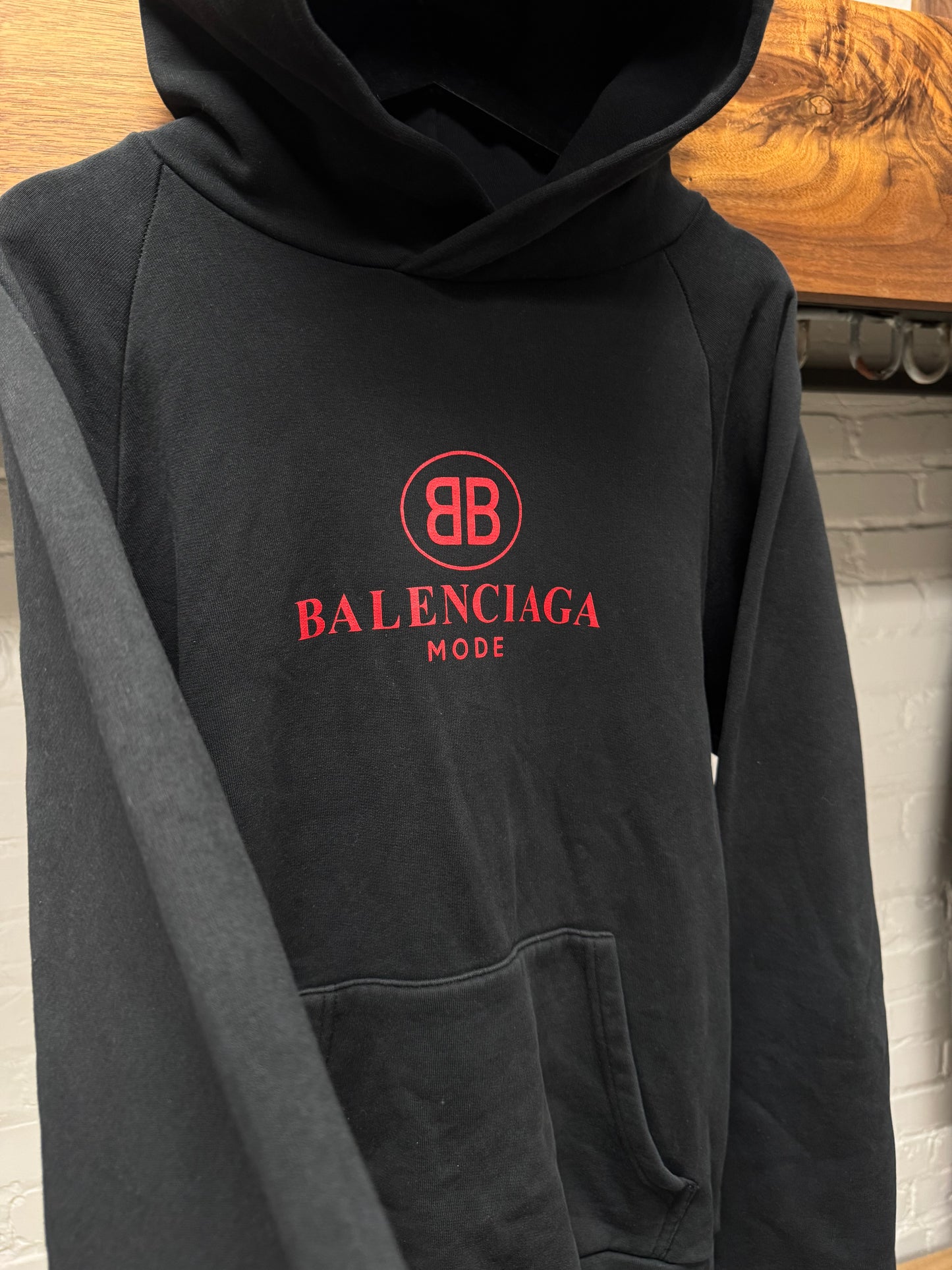 Balenciaga ‘BB Crest Logo’ Black/Red Pullover Hoodie