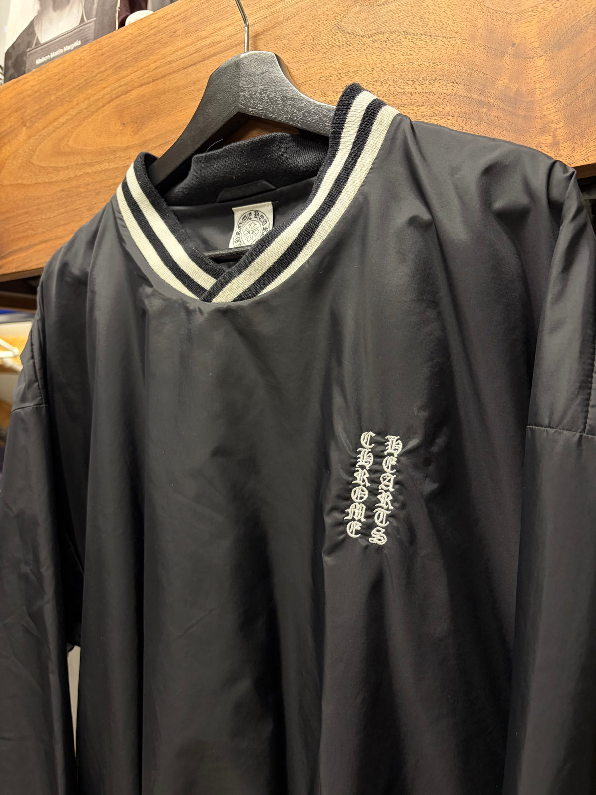 Chrome Hearts ‘Script Logo’ Black/White Nylon Pullover Bomber