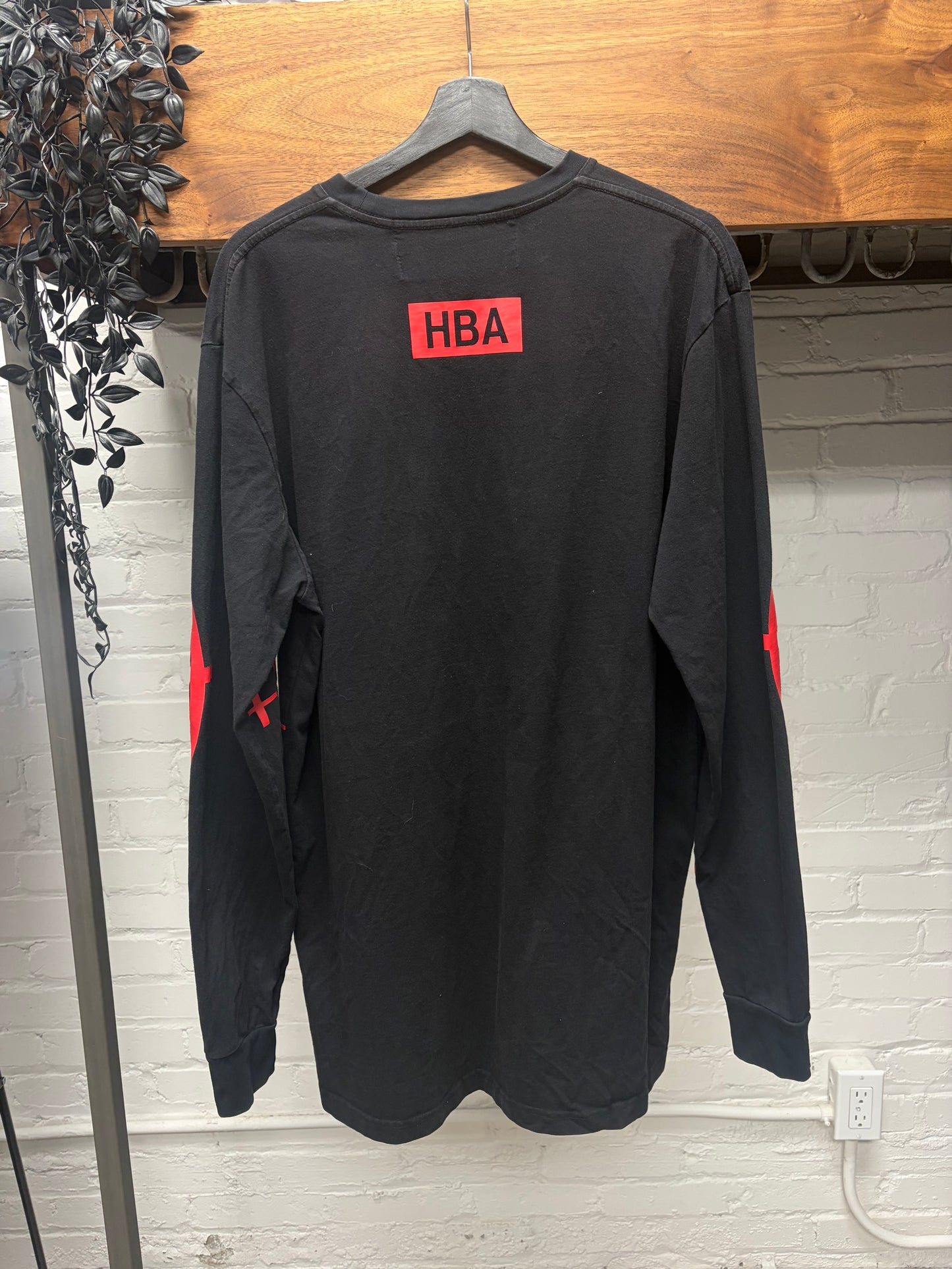Hood by Air ‘Crosshairs Logo’ Black/Red Long Sleeve Shirt