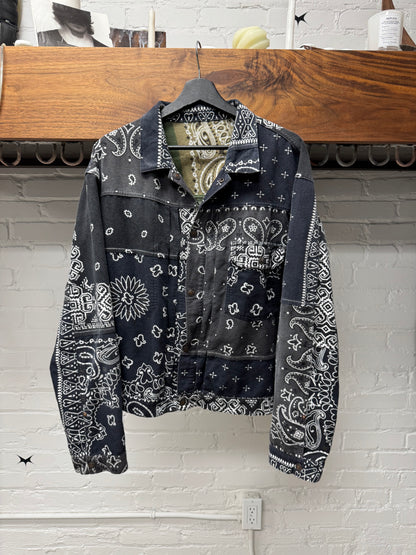 Kapital Two Way Reversible Blue/Green ‘Paisley’ Trucker Jacket