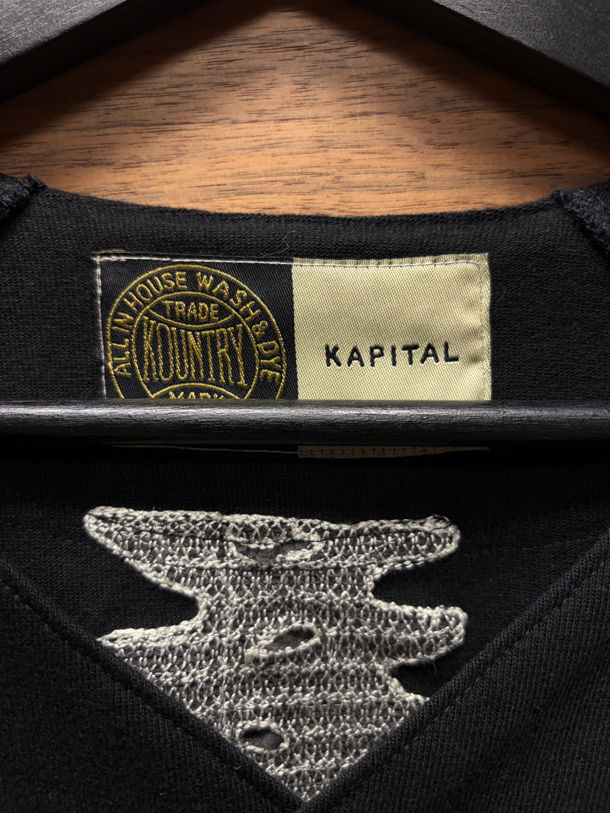 Kapital Kountry ‘16/-‘ Dense Black Bone Baseball Jersey