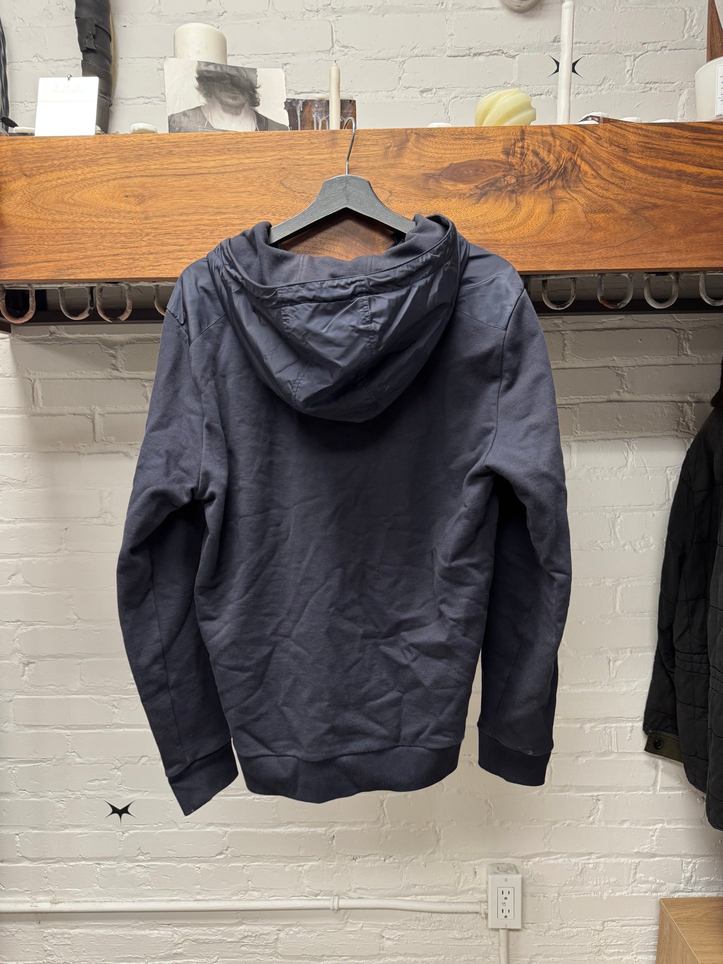 Prada Triangle Logo Zip-Up Hoodie
