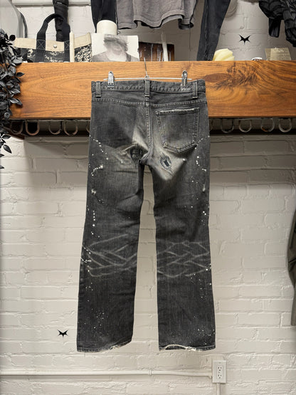 AW2001 Number (N)ine ‘Standards’ Washed Black Distressed Denim