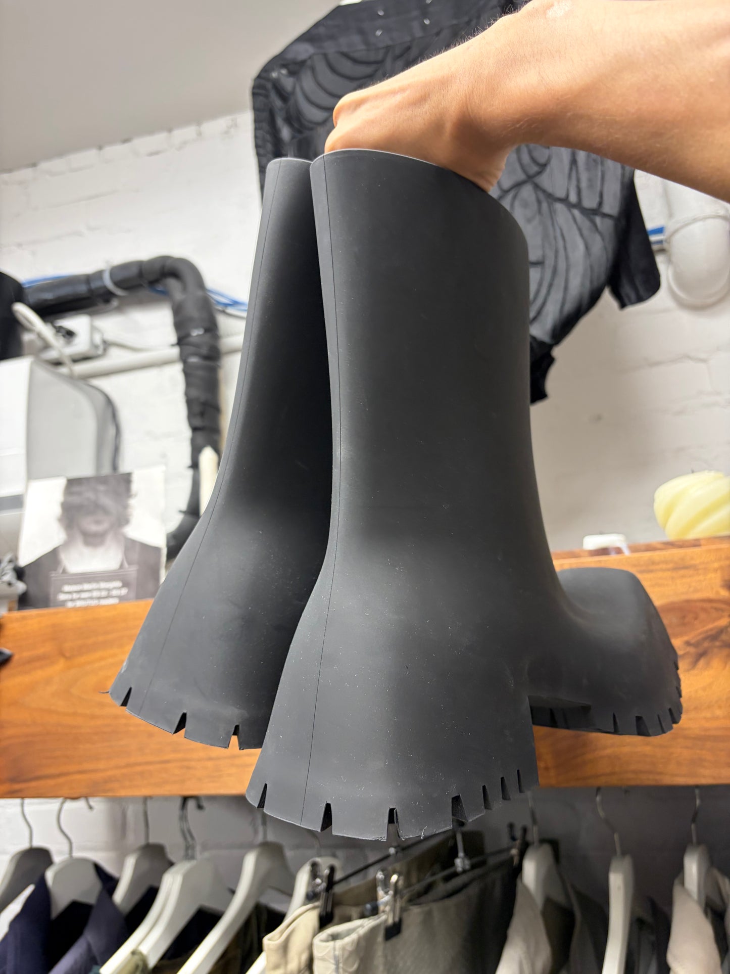 Balenciaga ‘Trooper’ Black Oversized Square Toe Combat Boots