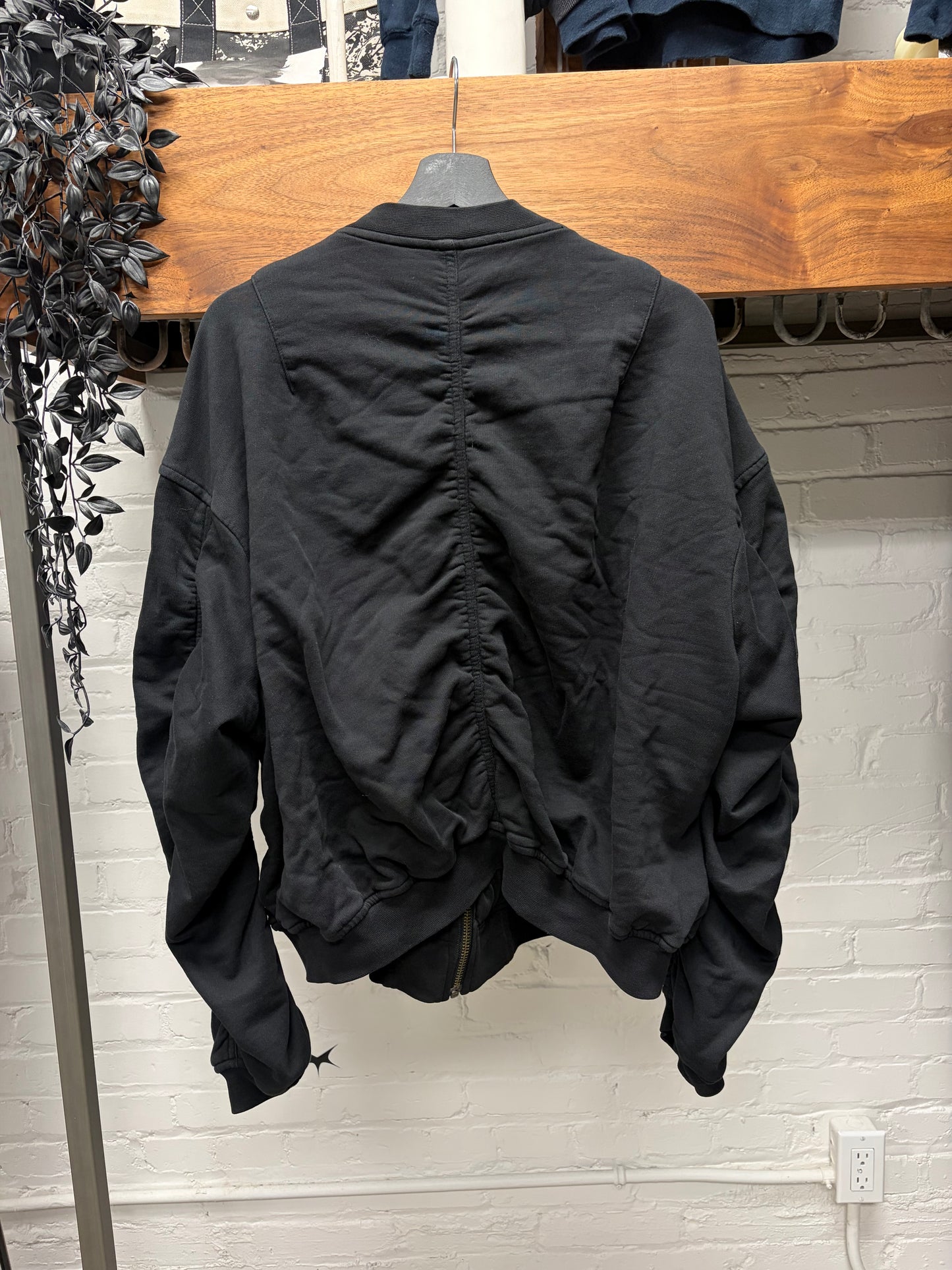 Haider Ackermann ‘Perth’ Washed Black Zip-Up Bomber Sweatshirt