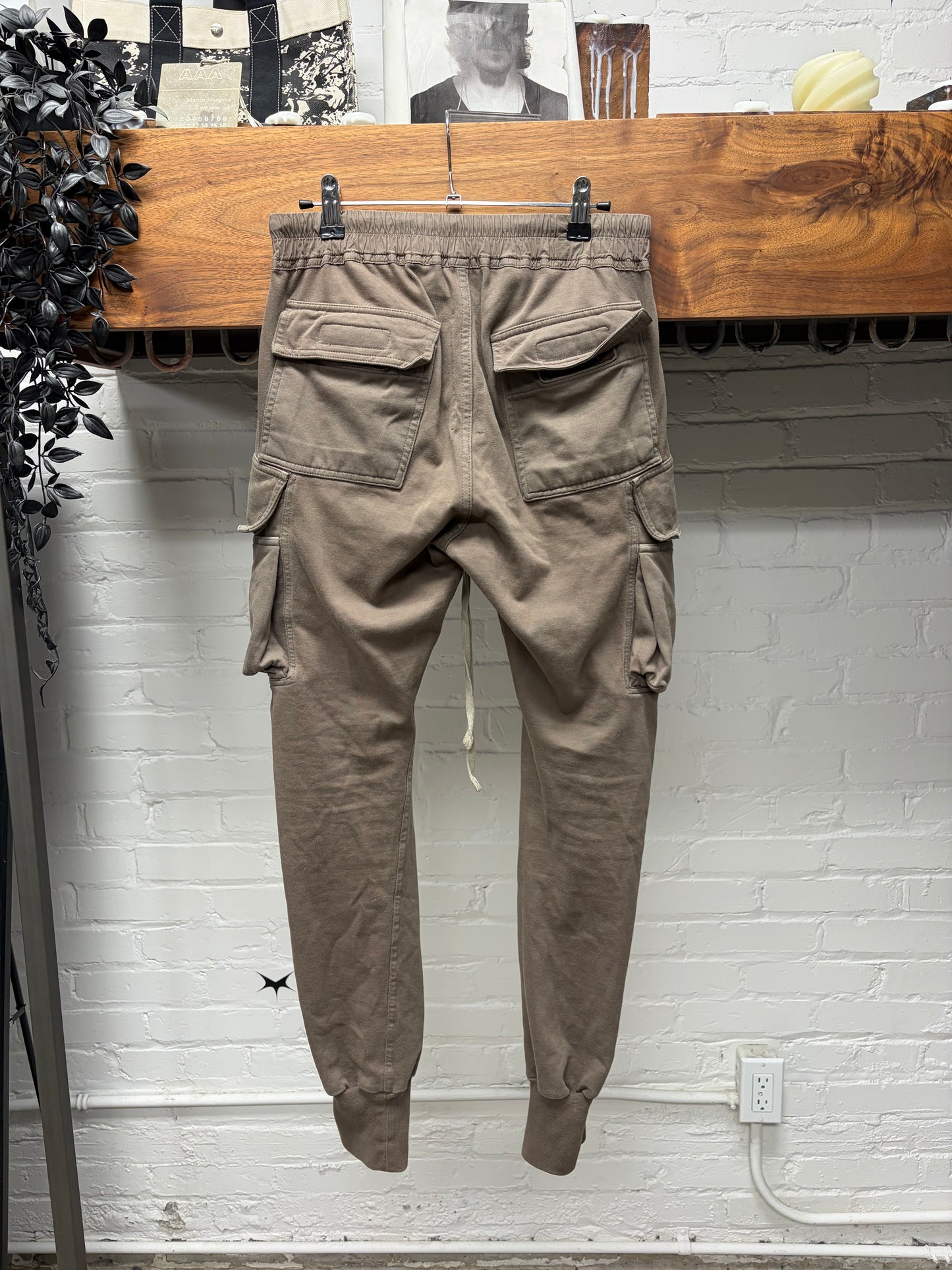 Rick Owens DRKSHDW Dust Brown Cotton Cargo Joggers
