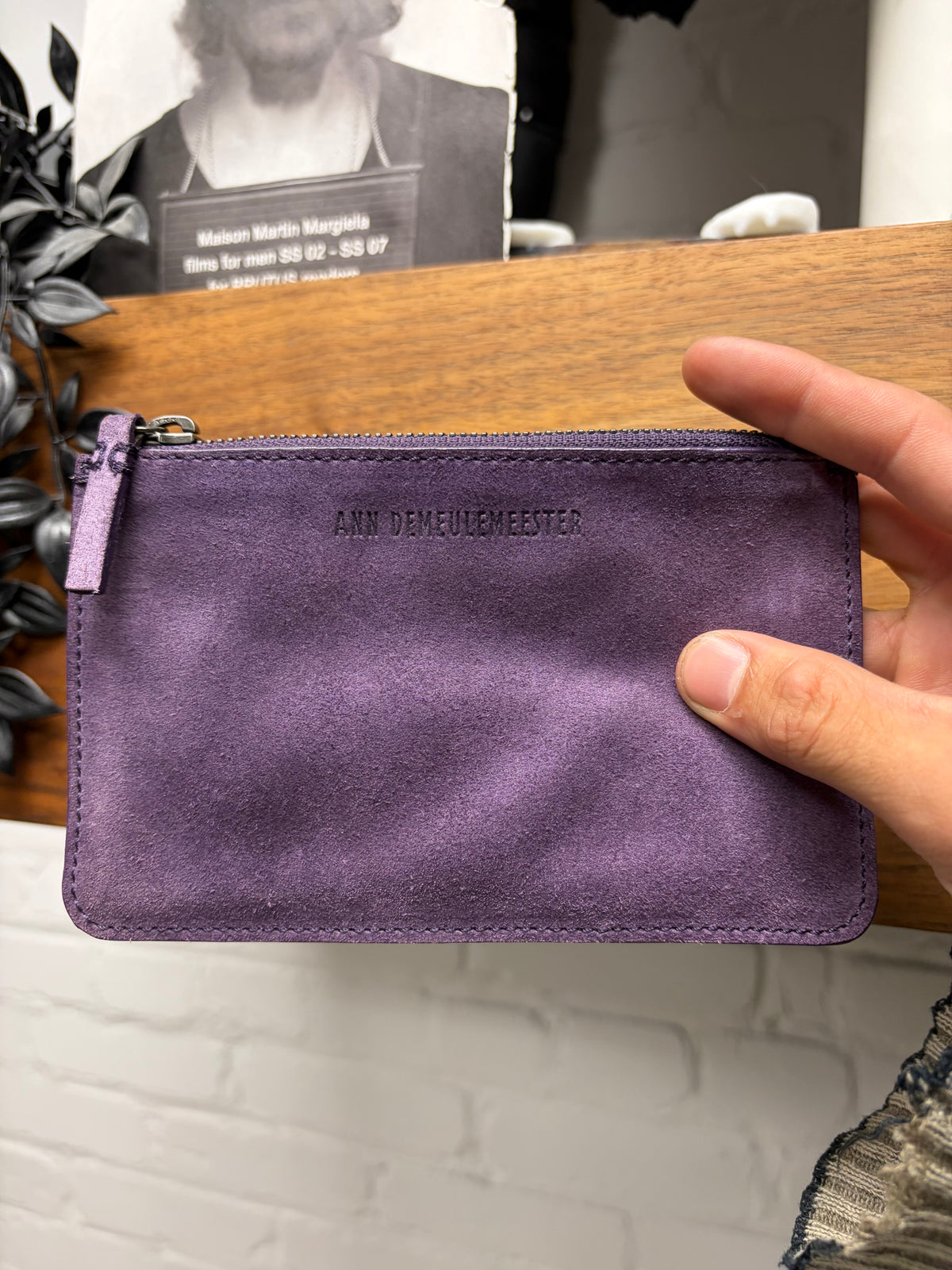 Ann Demeulemeester ‘Boy Violet’ Purple Suede Pouch
