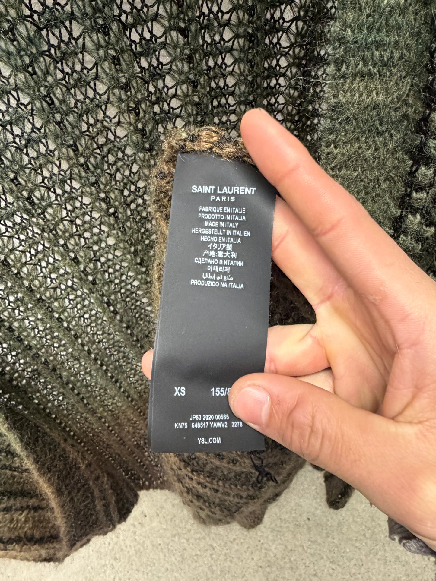 AW2020 Saint Laurent ‘Baja’ Gradient Knit Hooded Cardigan