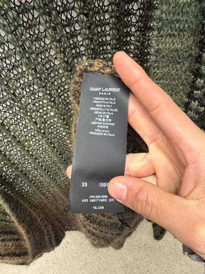 AW2020 Saint Laurent ‘Baja’ Gradient Knit Hooded Cardigan