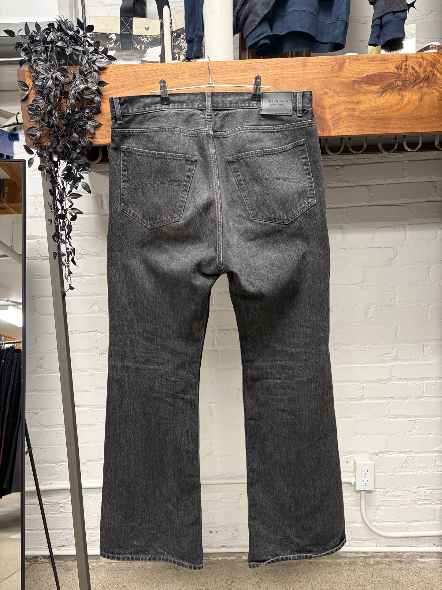 2023 Balenciaga Dark Grey Flared Cut Relaxed Fit Denim