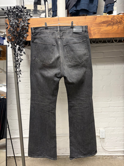2023 Balenciaga Dark Grey Flared Cut Relaxed Fit Denim