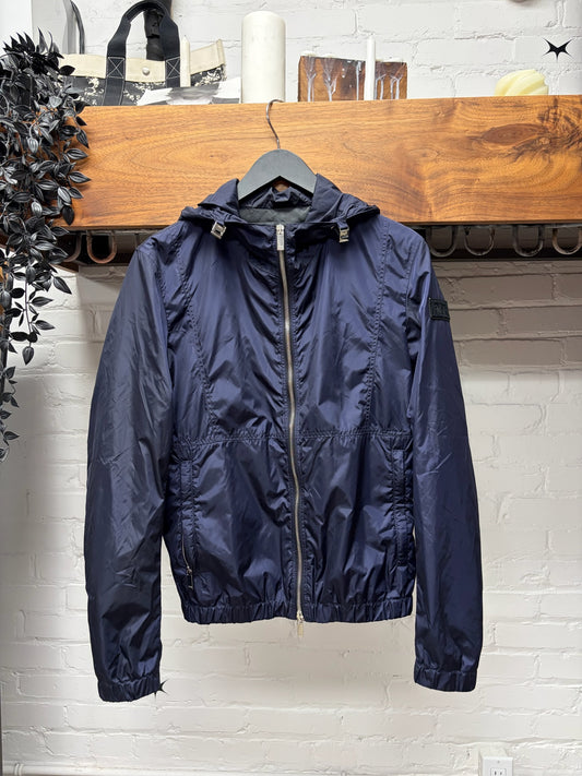 2020 Dior Navy Blue ‘Patch Logo’ Shell Windbreaker Zip-Up Jacket