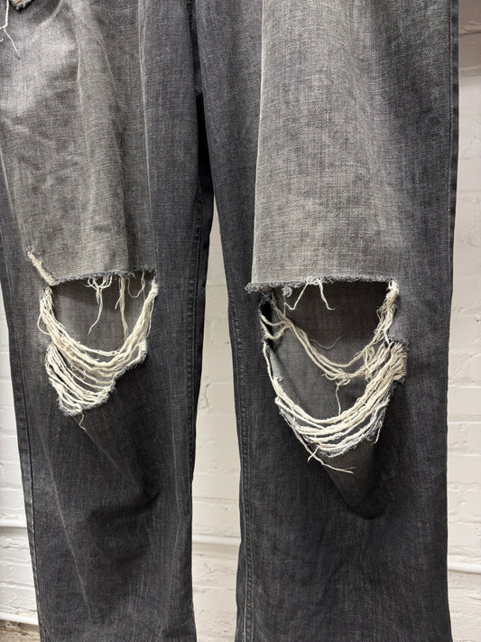 SS2022 Balenciaga ‘Destroy’ Skater Relaxed Fit Washed Grey Denim