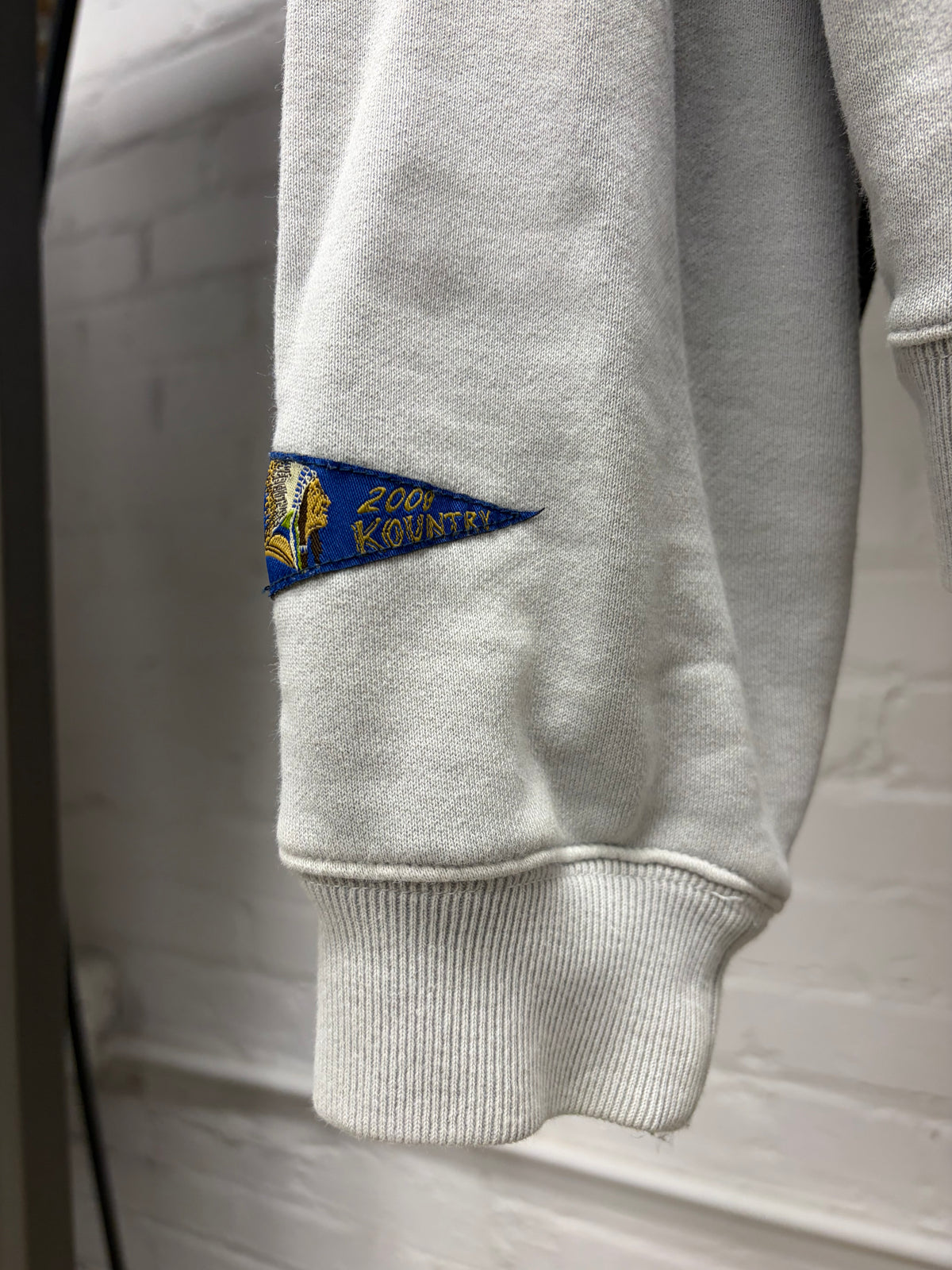Kapital ‘Bone’ Sun Faded Blue/Yellow Split Cotton Sweatshirt