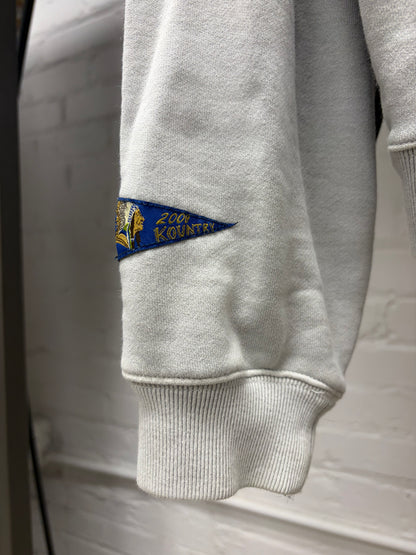 Kapital ‘Bone’ Sun Faded Blue/Yellow Split Cotton Sweatshirt