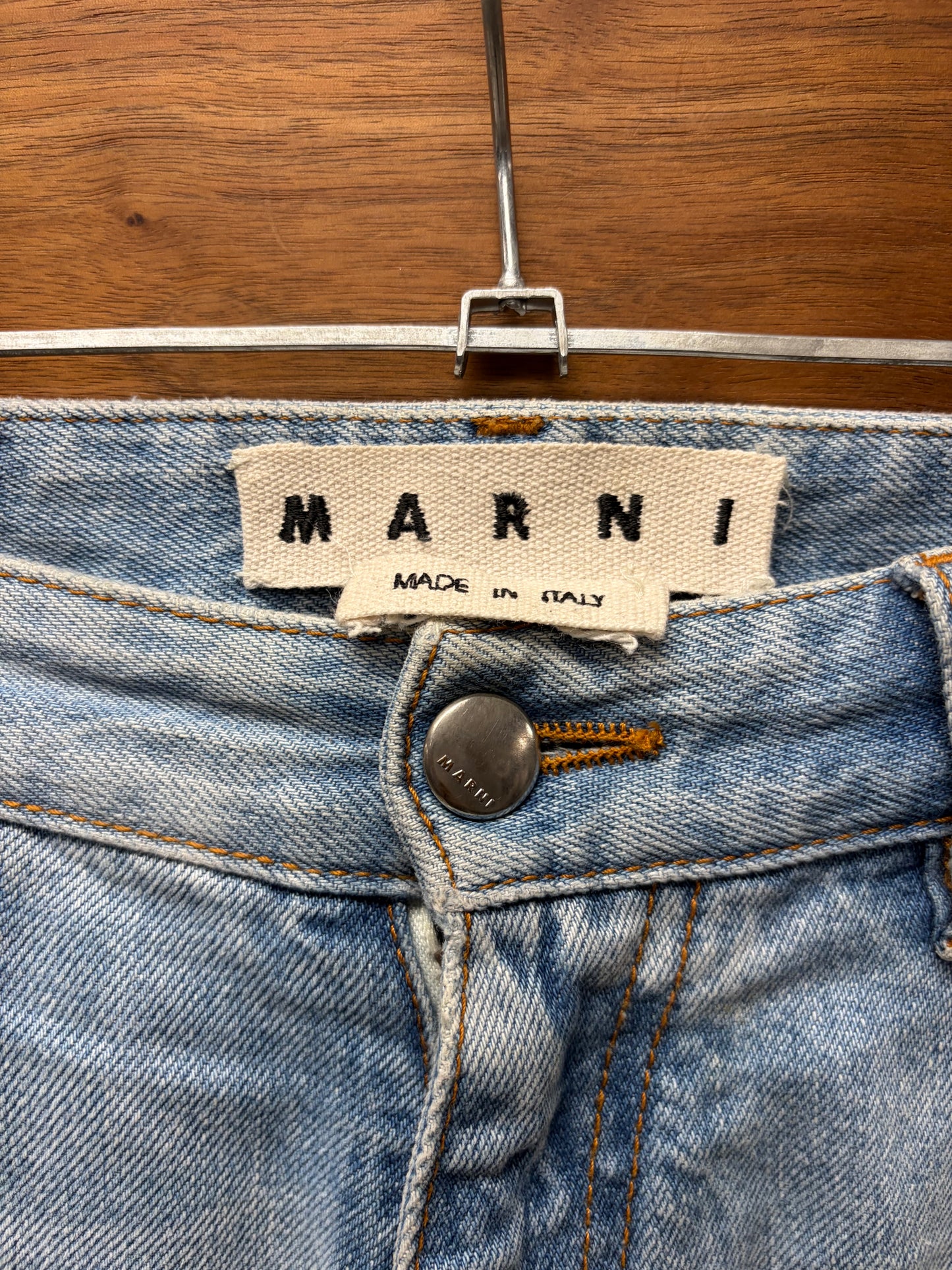 Marni Distressed Blue Distressed Repair Denim